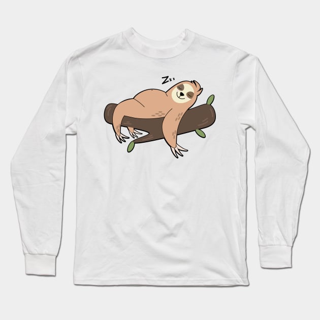 cute sloth Long Sleeve T-Shirt by Karroart